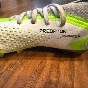 Adidas Predator Cleats in White and Neon Yellow